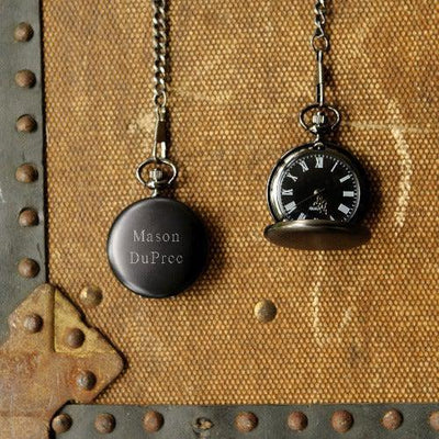 Personalized Midnight Black Pocket Watch - 1.5